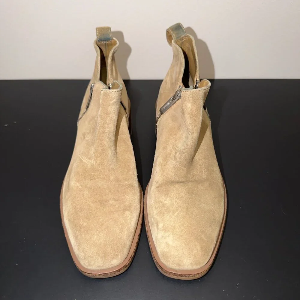 3.1 Phillip Lim Tan Suede Ankle Booties Size 38 Leather Block Heel